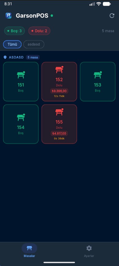 GarsonPOS Sipariş
